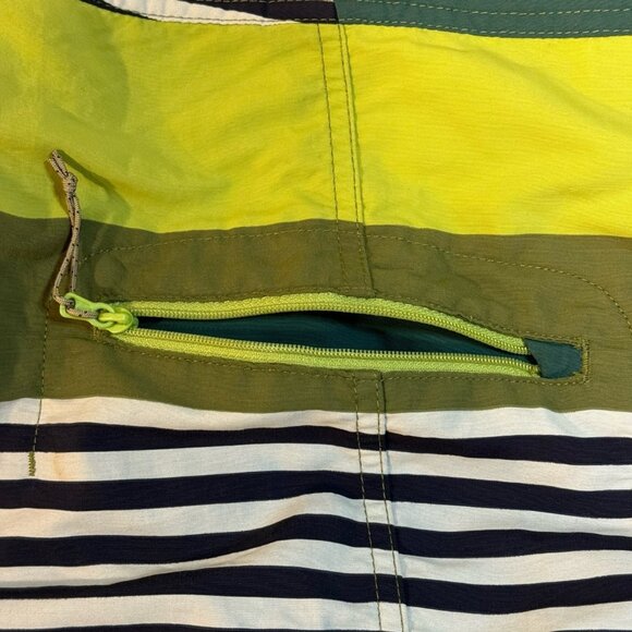 Patagonia Green Striped Wavefarer Board‎ Shorts Swim Trunks Bermudas Men's 35x9 - Picture 4 of 8